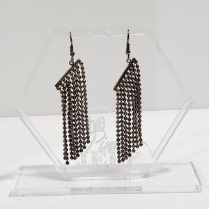 Curtain ball chain dangle bar industrial metal hook earrings